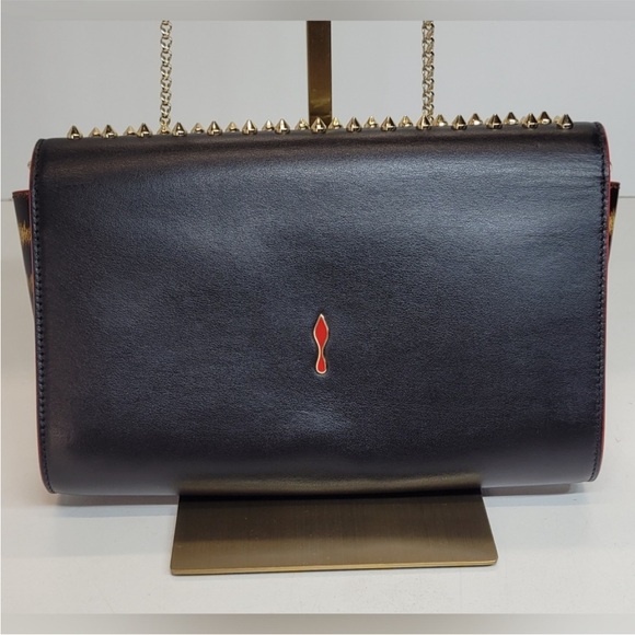 Christian Louboutin Tri Black & Leopard & Gold Studded Clutch / Shoulder Bag - Picture 12 of 12